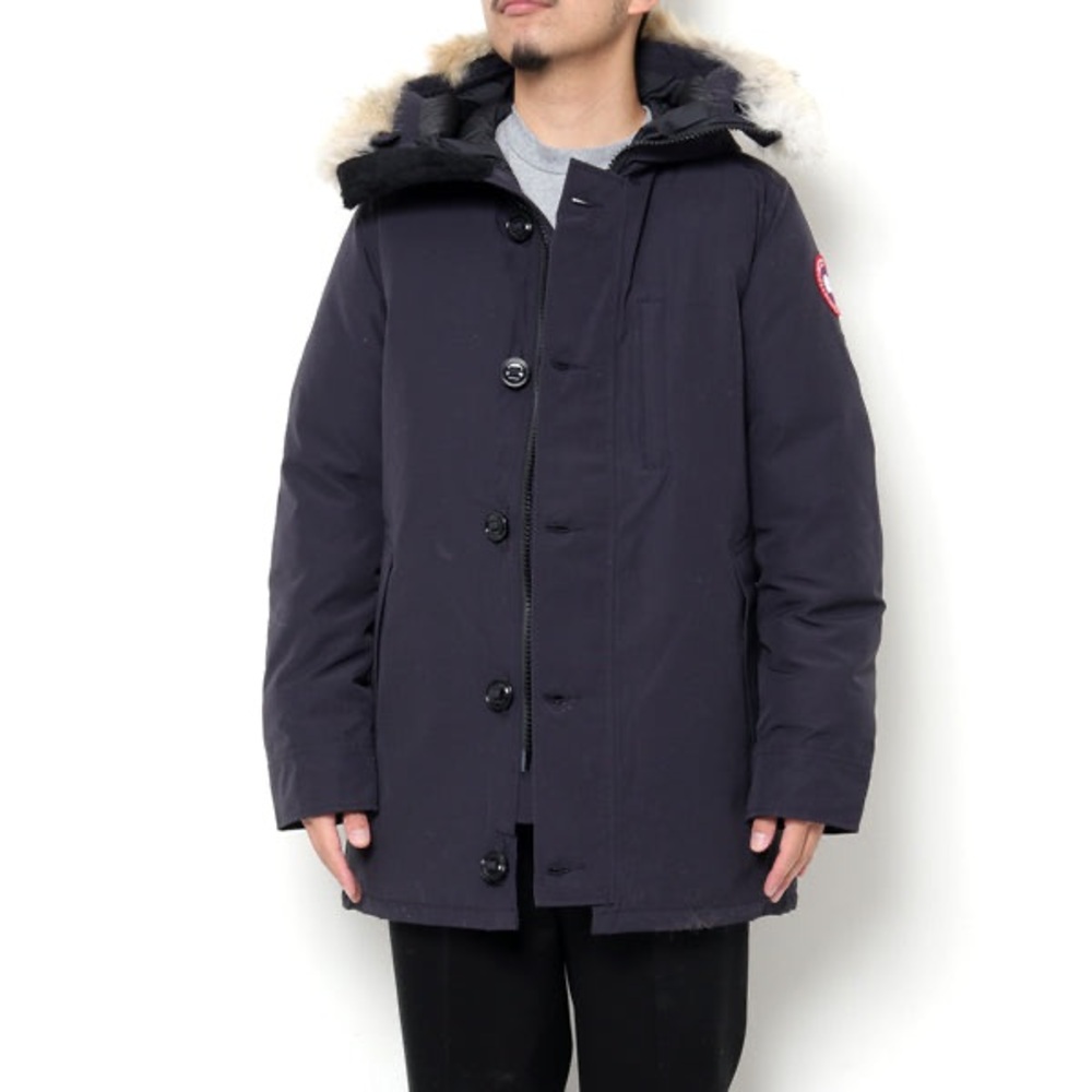 Canada Goose Jasper Navy Parka with Authentic Coyote Fur Trim